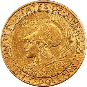 image for: 1915-S Pan-Pac Round $50 PCGS/CAC AU55