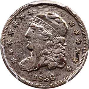 image for: 1836 H10c PCGS VF Details (Large 5C, Tooled)