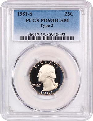 image for: 1981-S 25c PCGS Proof 69 DCAM (Type 2)