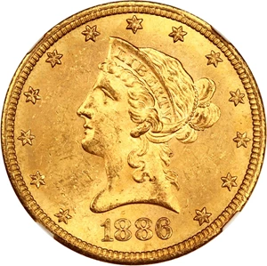 image for: 1886-S $10 NGC MS64