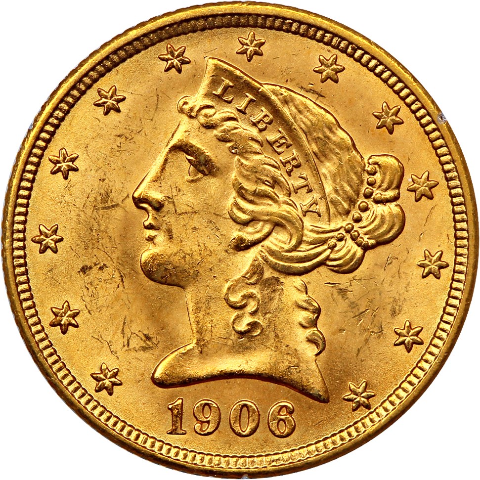 image for: 1906-D $5 PCGS/CAC MS63 (OGH Rattler Holder)