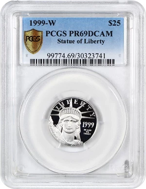 image for: 1999-W Platinum Eagle $25 PCGS Proof 69 DCAM
