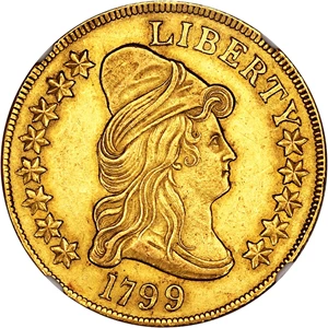 image for: 1799 $10 NGC MS61 (Large Stars Obverse)