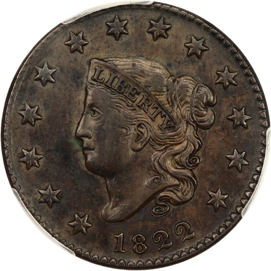 image for: 1822 1c PCGS XF45 (Newcomb 6)