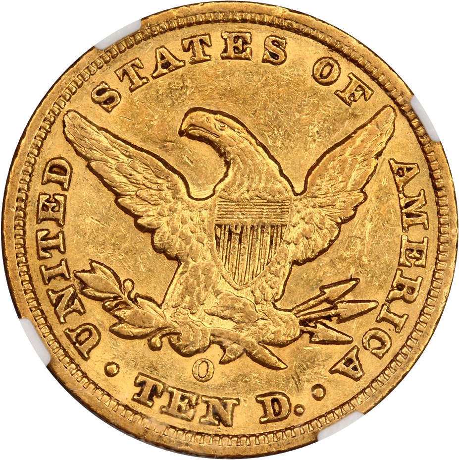 image for: 1848-O $10 NGC AU53