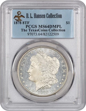 image for: 1878 8TF $1 PCGS MS64 DMPL