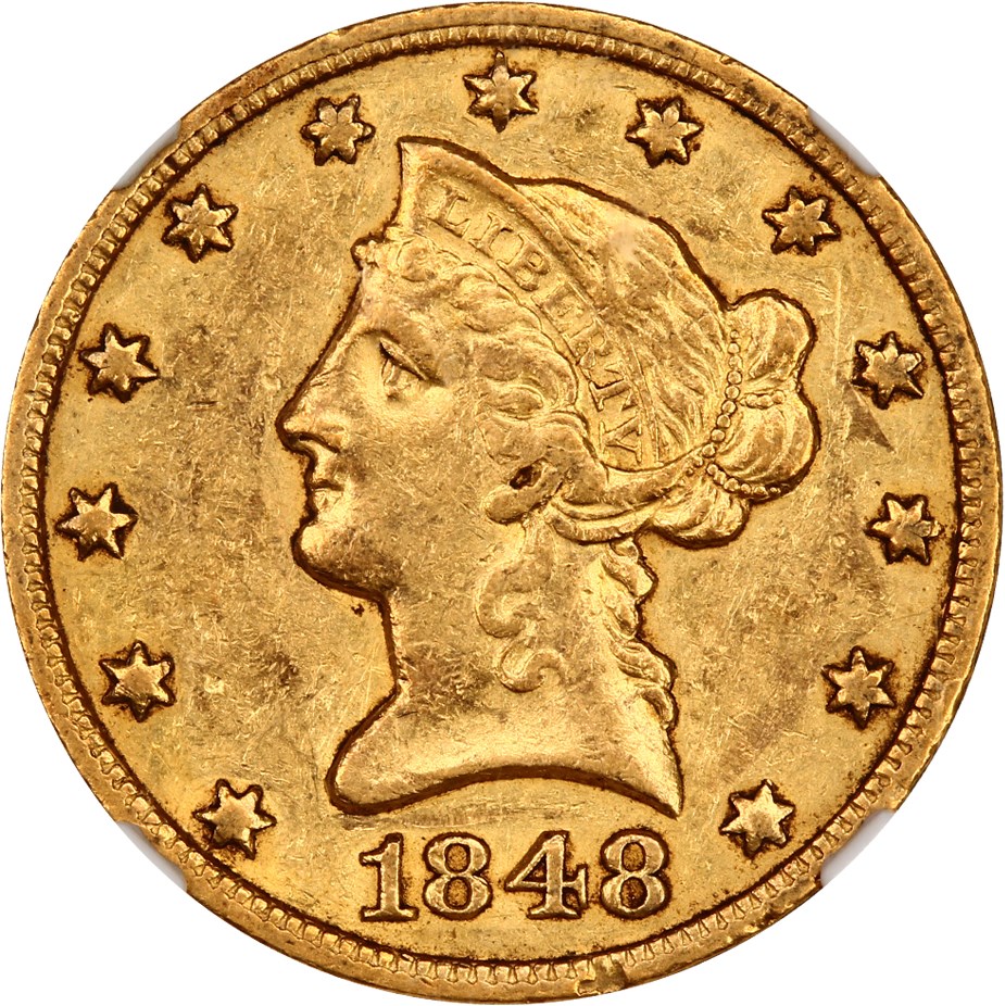 image for: 1848-O $10 NGC AU53