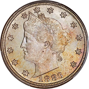 image for: 1883 5c PCGS MS67 (No Cents)