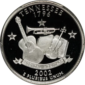 image for: 2002-S Tennessee 25c PCGS Proof 70 DCAM (Silver)