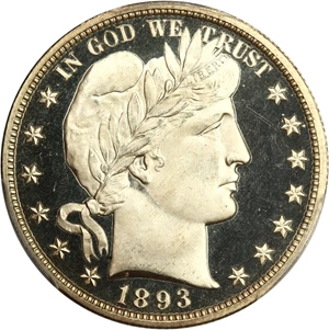 image for: 1893 50c PCGS/CAC Proof 66 DCAM ex: D.L. Hansen