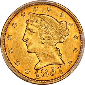 image for: 1851 $5 PCGS MS60