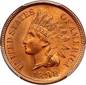 image for: 1898 1c PCGS MS66+ RD ex: D.L. Hansen