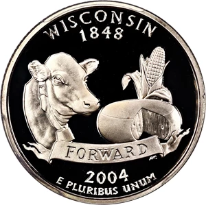 image for: 2004-S Wisconsin 25c PCGS Proof 70 DCAM (Silver)