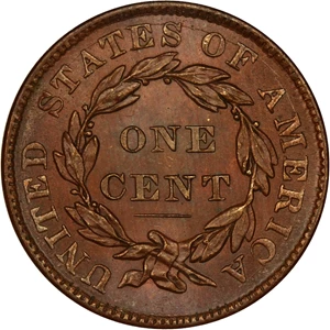 image for: 1837 1c NGC MS66 BN (Head of 1838, OH) ex: D.L. Hansen