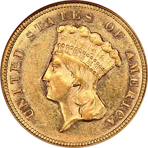 image for: 1879 $3 NGC/CAC AU58