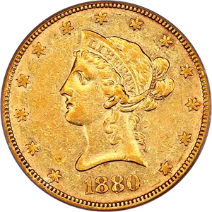 image for: 1880-O $10 PCGS AU50