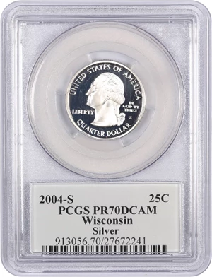 image for: 2004-S Wisconsin 25c PCGS Proof 70 DCAM (Silver)