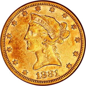 image for: 1881-CC $10 NGC AU50