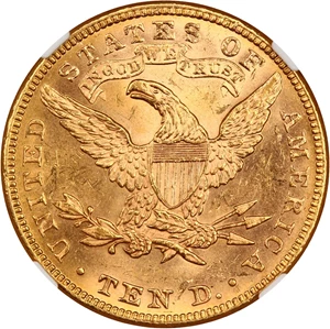 image for: 1886 $10 NGC/CAC MS63