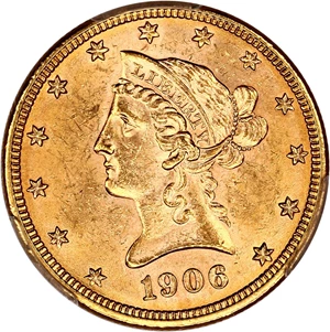 image for: 1906-D $10 PCGS MS62