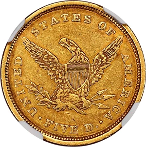 image for: 1839-C $5 NGC AU50