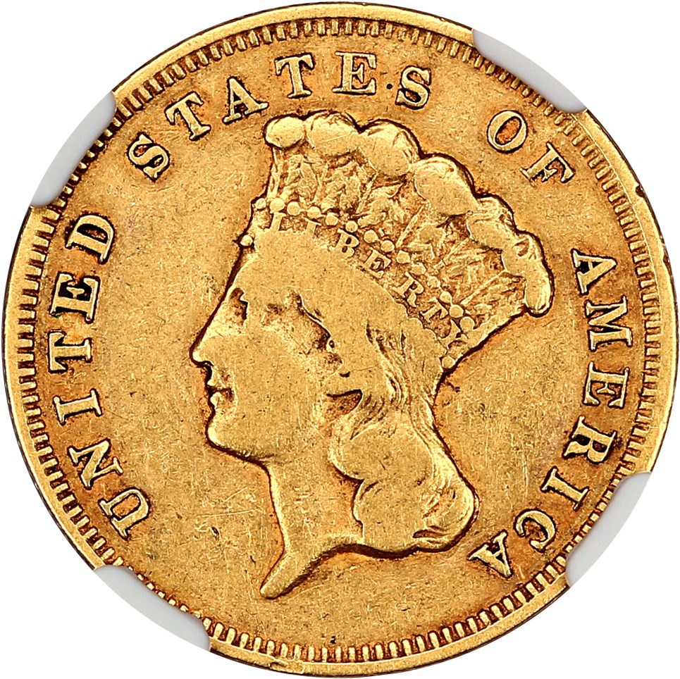 image for: 1857-S $3 NGC VF25