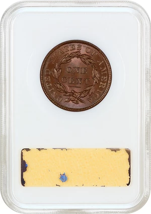 image for: 1837 1c NGC MS66 BN (Head of 1838, OH) ex: D.L. Hansen