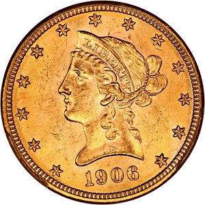 image for: 1906-D $10 PCGS/CAC MS64