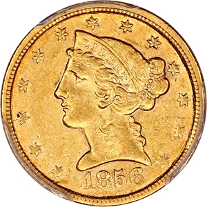 image for: 1856-C $5 PCGS AU50