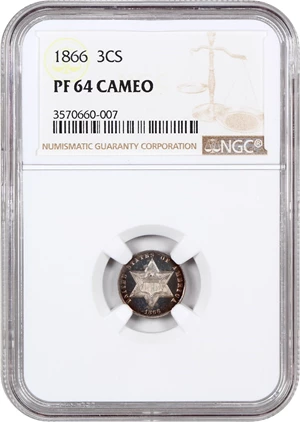 image for: 1866 3cS NGC Proof 64 CAM