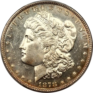 image for: 1878 7/8TF $1 PCGS/CAC MS64 DMPL (Strong) ex: D.L. Hansen