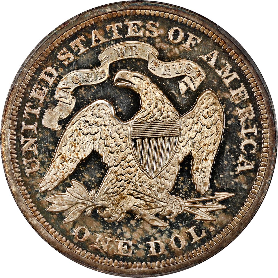 image for: 1867 $1 PCGS Proof 63 CAM