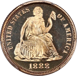 image for: 1888 10c PCGS Proof 66 CAM