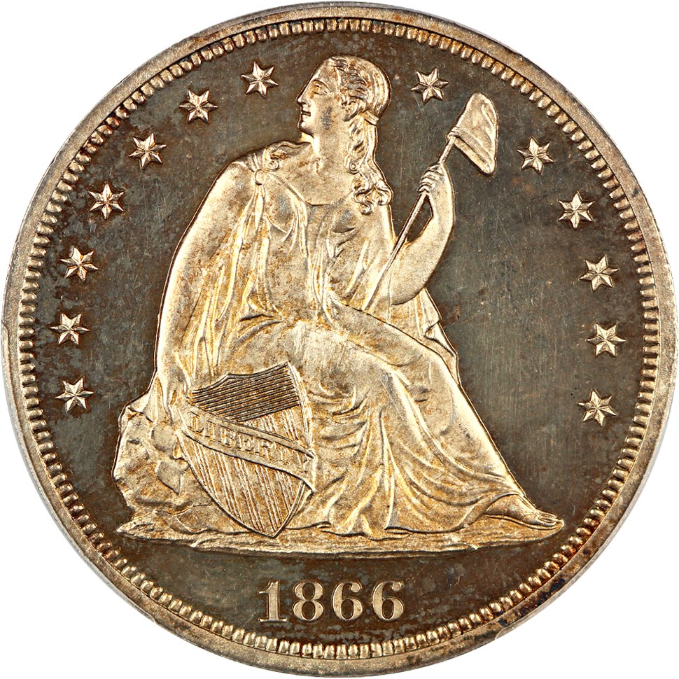 image for: 1866 $1 PCGS/CAC Proof 64 CAM (Motto)