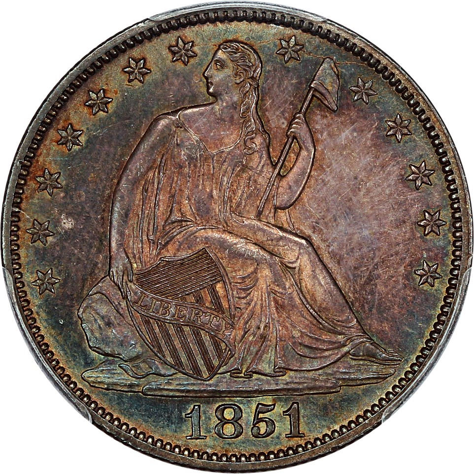 image for: 1851 50c PCGS/CAC MS63