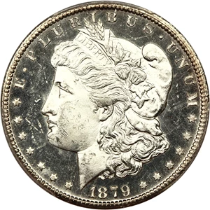 image for: 1879-CC $1 PCGS MS63 DMPL (Capped Die)