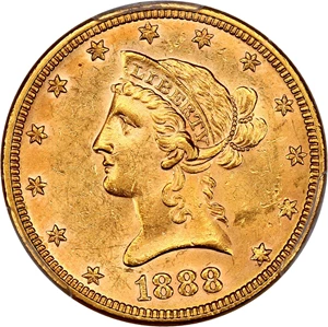 image for: 1888 $10 PCGS/CAC MS62