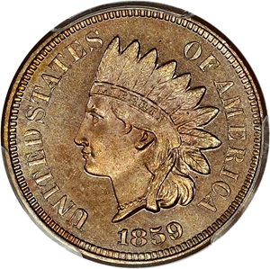 image for: 1859 1c PCGS Proof 65 ex: D.L. Hansen