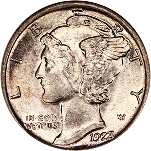image for: 1923-S 10c NGC MS62 FB