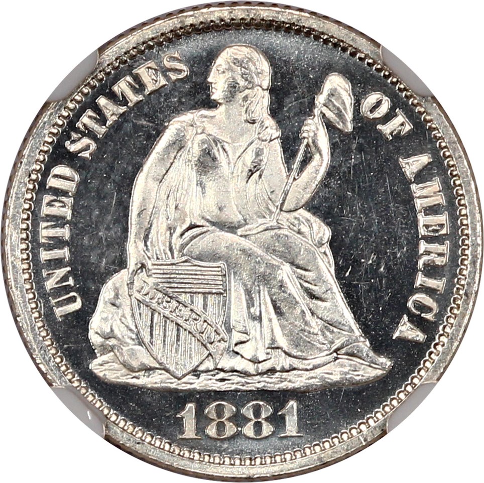 image for: 1881 10c NGC Proof 66 CAM