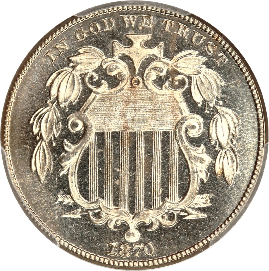 image for: 1870 5c PCGS/CAC Proof 65 CAM