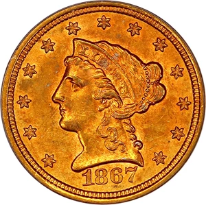 image for: 1867-S 2 1/2 PCGS MS61