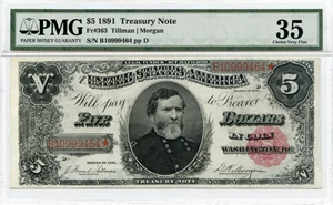 image for: FR. 363 1891 $5 Treasury Note PMG Very Fine 35