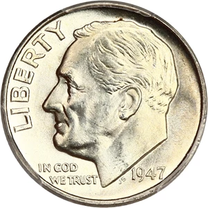 image for: 1947 10c PCGS MS65 FB