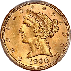 image for: 1906-S $5 PCGS/CAC MS64