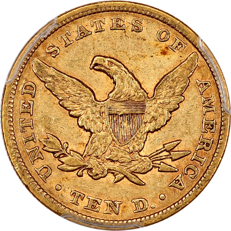 image for: 1857 $10 PCGS/CAC AU50