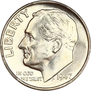 image for: 1947 10c PCGS MS65 FB