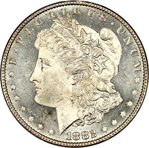 image for: 1882 $1 PCGS MS64+ PL
