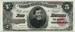 image for: FR. 363 1891 $5 Treasury Note PMG Very Fine 35