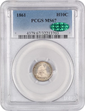 image for: 1861 H10c PCGS/CAC MS67